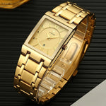 Stainless Steel Square Dial Business Quartz Watches for Men