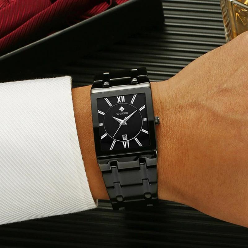 Watch - Glossy Square Dial Business Quartz Watch