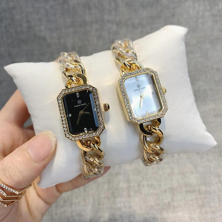 Watch - Gorgeous Rhinestone Accented Chain Bracelet Quartz Watch