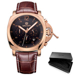 Watch - High Class Multi Functional Leather Strap Quartz Watch