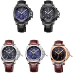 Watch - High Class Multi Functional Leather Strap Quartz Watch