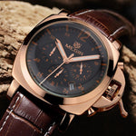 Watch - High Class Multi Functional Leather Strap Quartz Watch