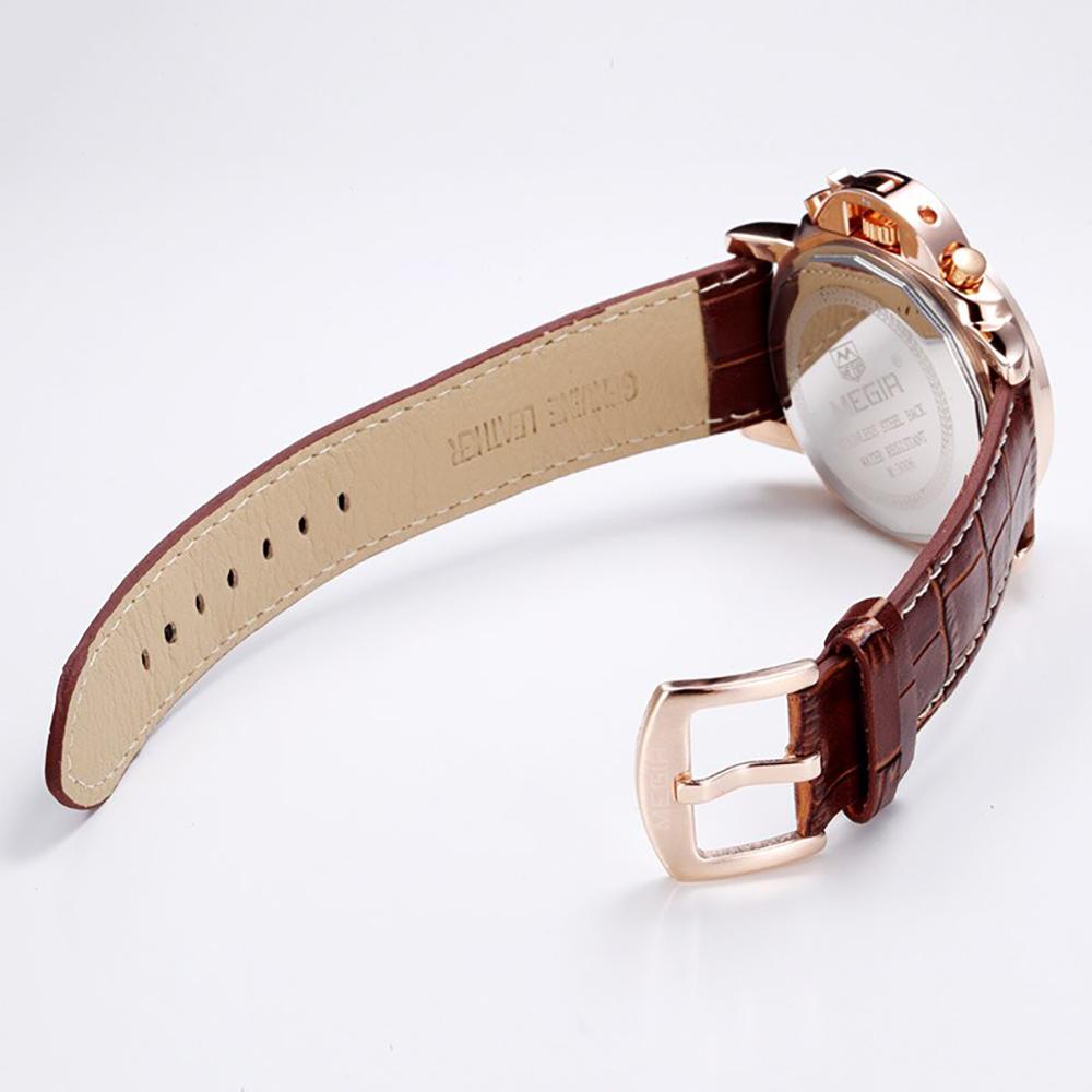 Watch - High Class Multi Functional Leather Strap Quartz Watch