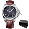 Watch - High Class Multi Functional Leather Strap Quartz Watch