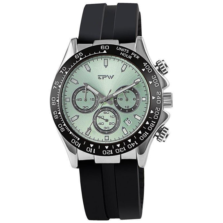 Watch - High-End Chronograph Quartz Watch With Silicone Band