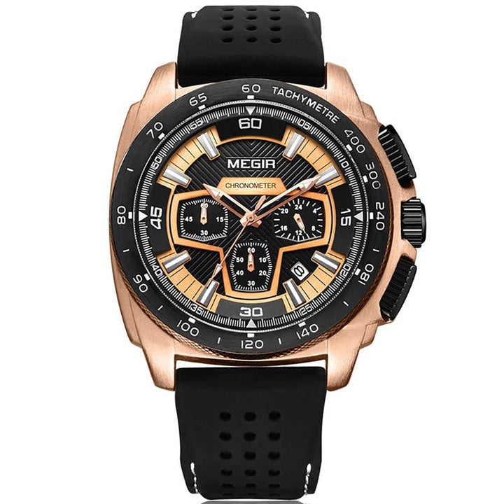 Watch - High-End Chronograph Quartz Watch With Silicone Band