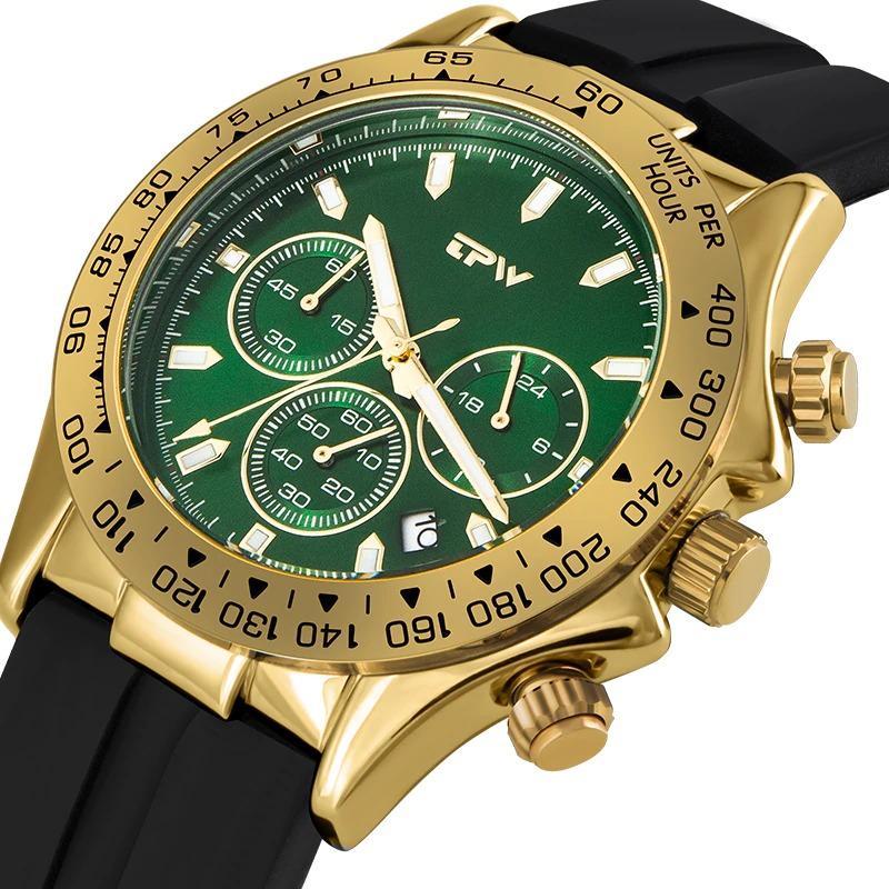 Watch - High-End Chronograph Quartz Watch With Silicone Band