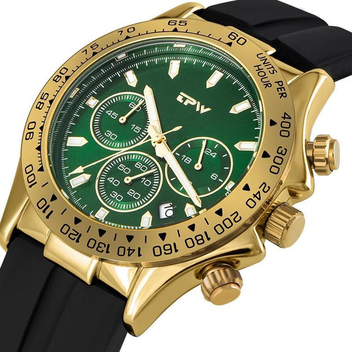 Watch - High-End Chronograph Quartz Watch With Silicone Band