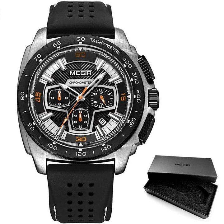 Watch - High-End Chronograph Quartz Watch With Silicone Band