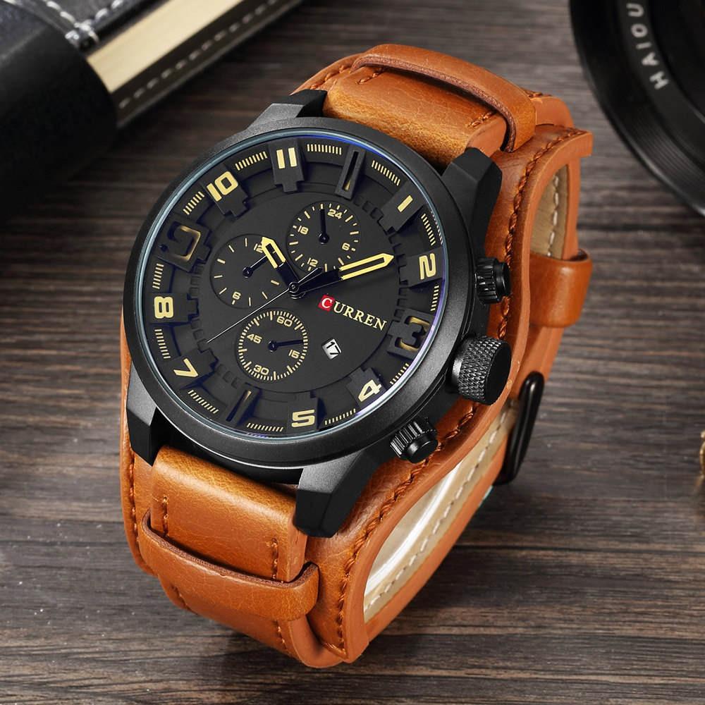 Watch - High-Fashion Leather Strap Quartz Watch