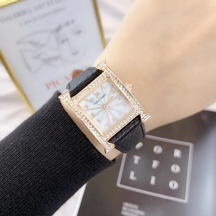 Watch - High-Grade Square Case Rhinestone Embedded Quartz Watch