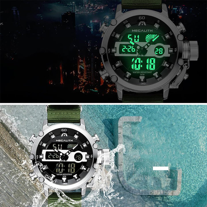 Watch - High-performance Chronograph Watch With Luminous Dual Display