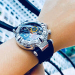 Watch - High Tech Skeleton Dial With Rubber Strap Quartz Watch