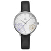 Watch - Intricate Flower Dial Leather Strap Quartz Watch