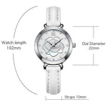 Watch - Intricate Flower Dial With Leather Strap Quartz Watch