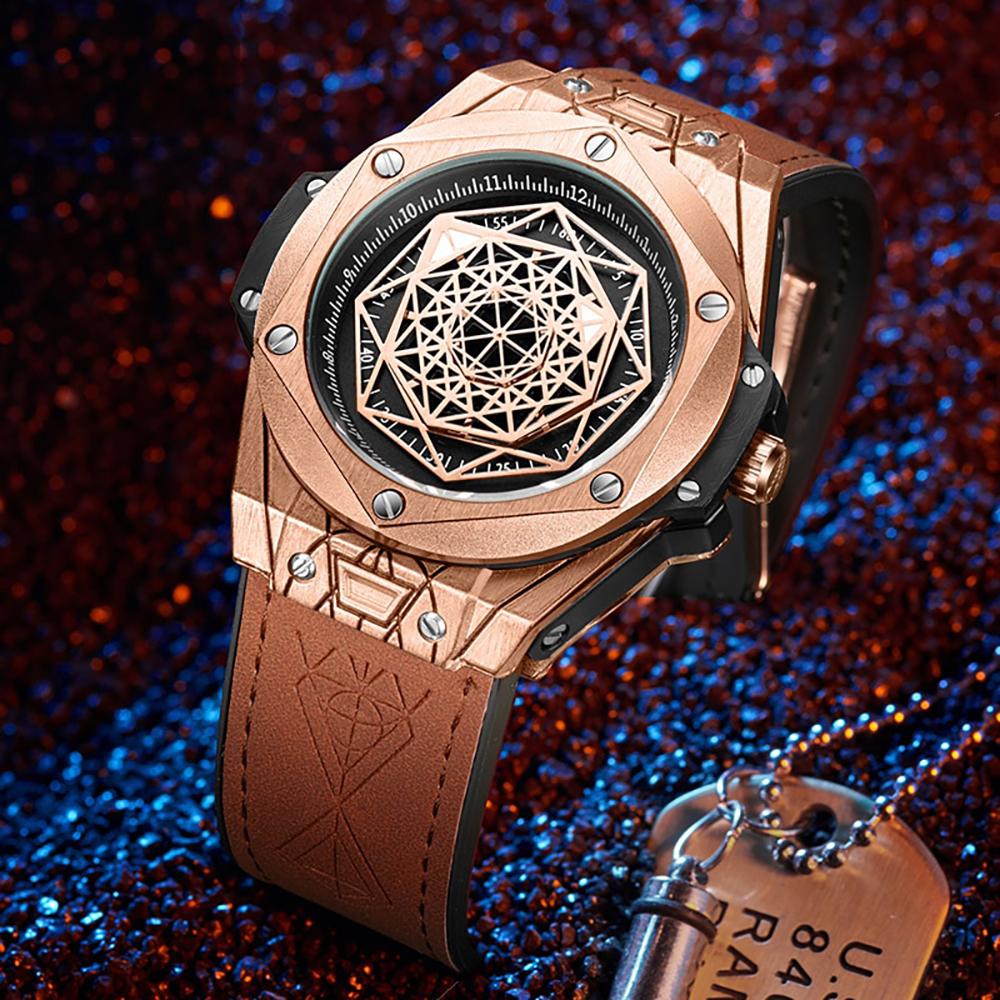 Amazon.com: Simple Fashion Cool Student Men's Casual Waterproof Stainless  Steel Quartz Wristwatch Geometric Shape Case Creative Men's Digital Watch  (Gold) : Clothing, Shoes & Jewelry