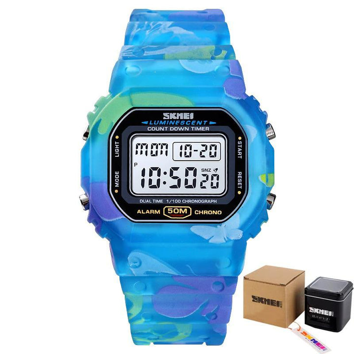 Watch - Luminous And Colorful Printed Butterfly Strap Digital Watch