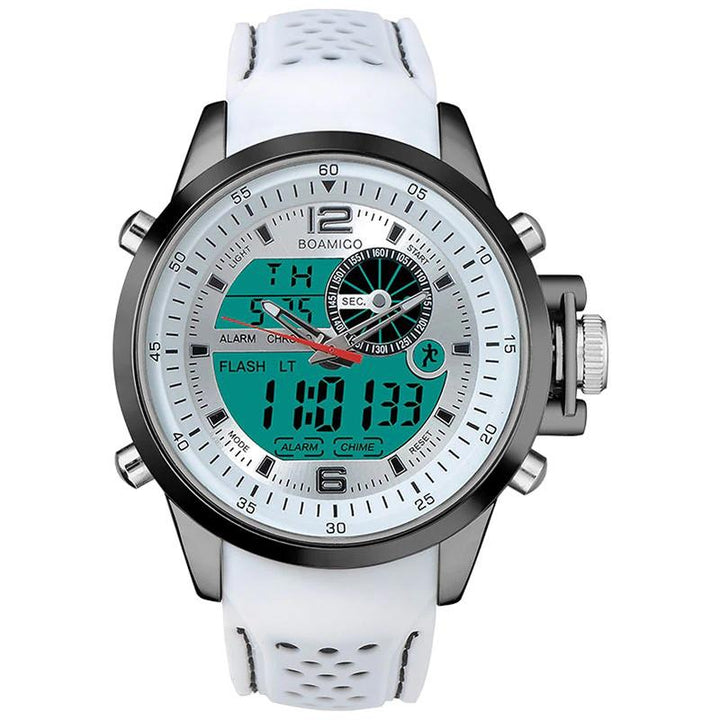 Watch - Luminous Digital Dual Time Display Chronograph Watch