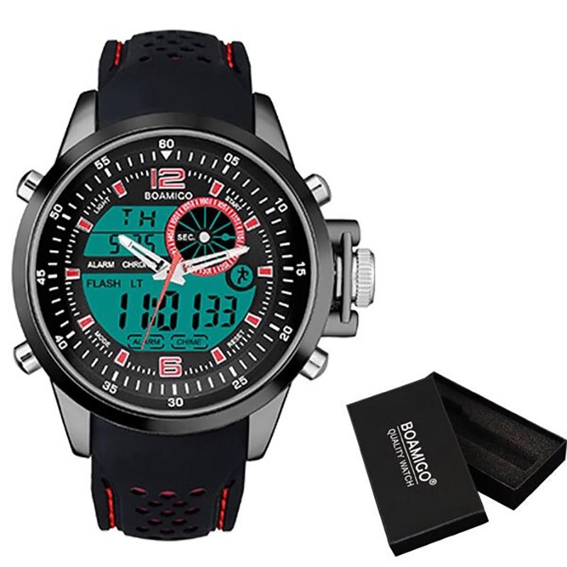 Watch - Luminous Digital Dual Time Display Chronograph Watch