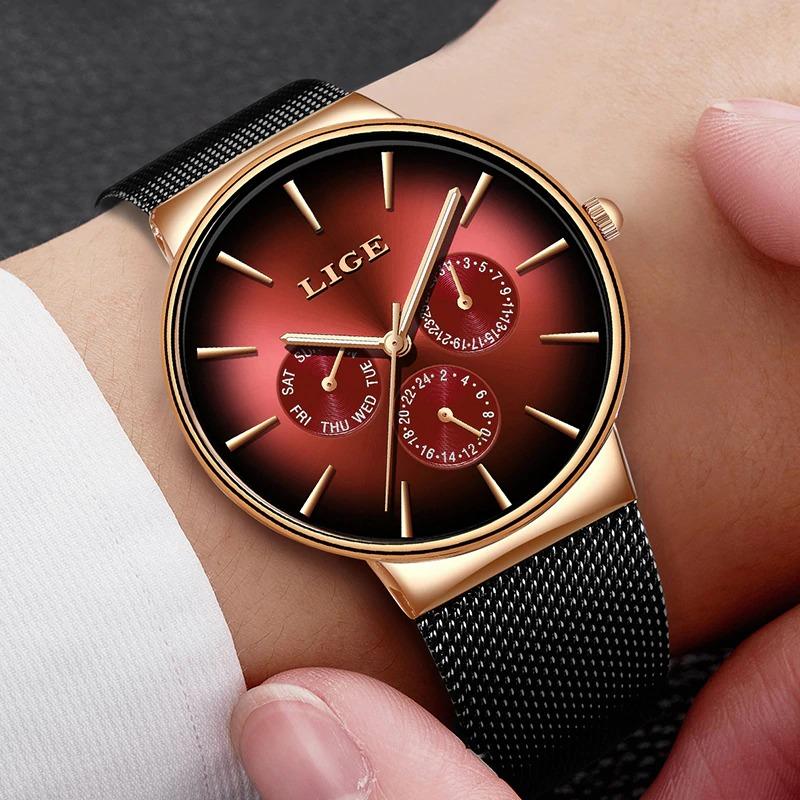 Watch - Luminous Stainless Steel Mesh Band Quartz Watch