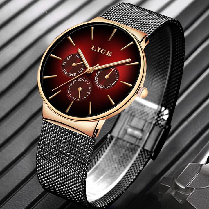 Watch - Luminous Stainless Steel Mesh Band Quartz Watch