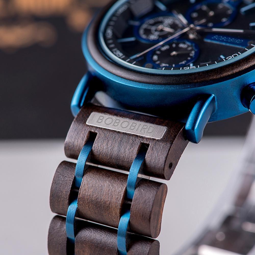 Watch - Luxurious Chronograph Wooden Band Quartz Watch