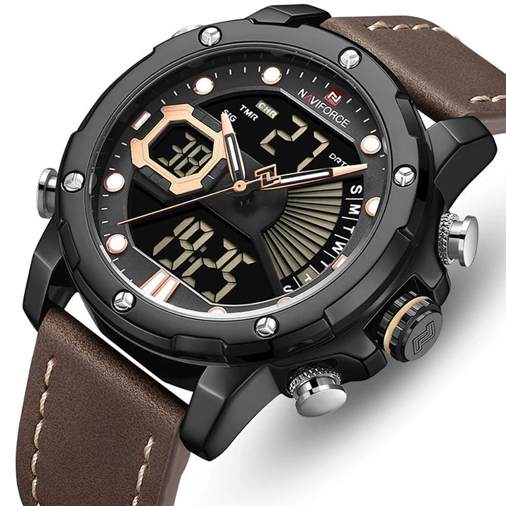 Watch - Luxurious Digital Dual Time Display Quartz Watch