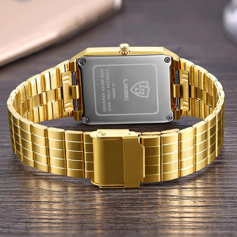 Watch - Luxurious Golden Stainless Steel Quartz Watch