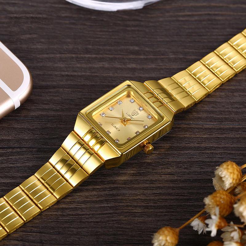 Watch - Luxurious Golden Stainless Steel Quartz Watch