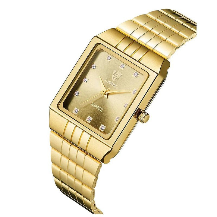 Watch - Luxurious Golden Stainless Steel Quartz Watch