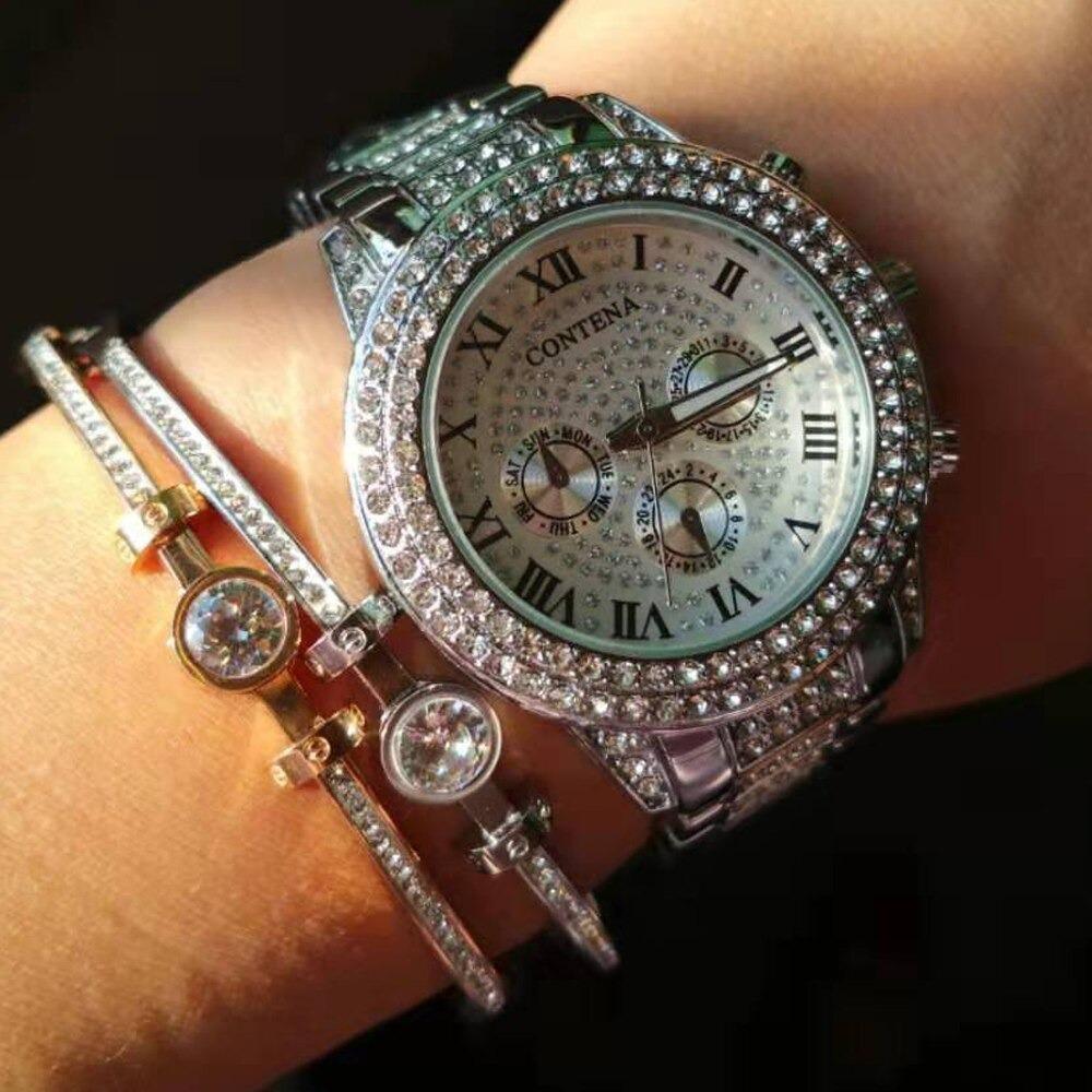 Watch - Luxurious Rhinestone Studded Roman Numeral Quartz Watch