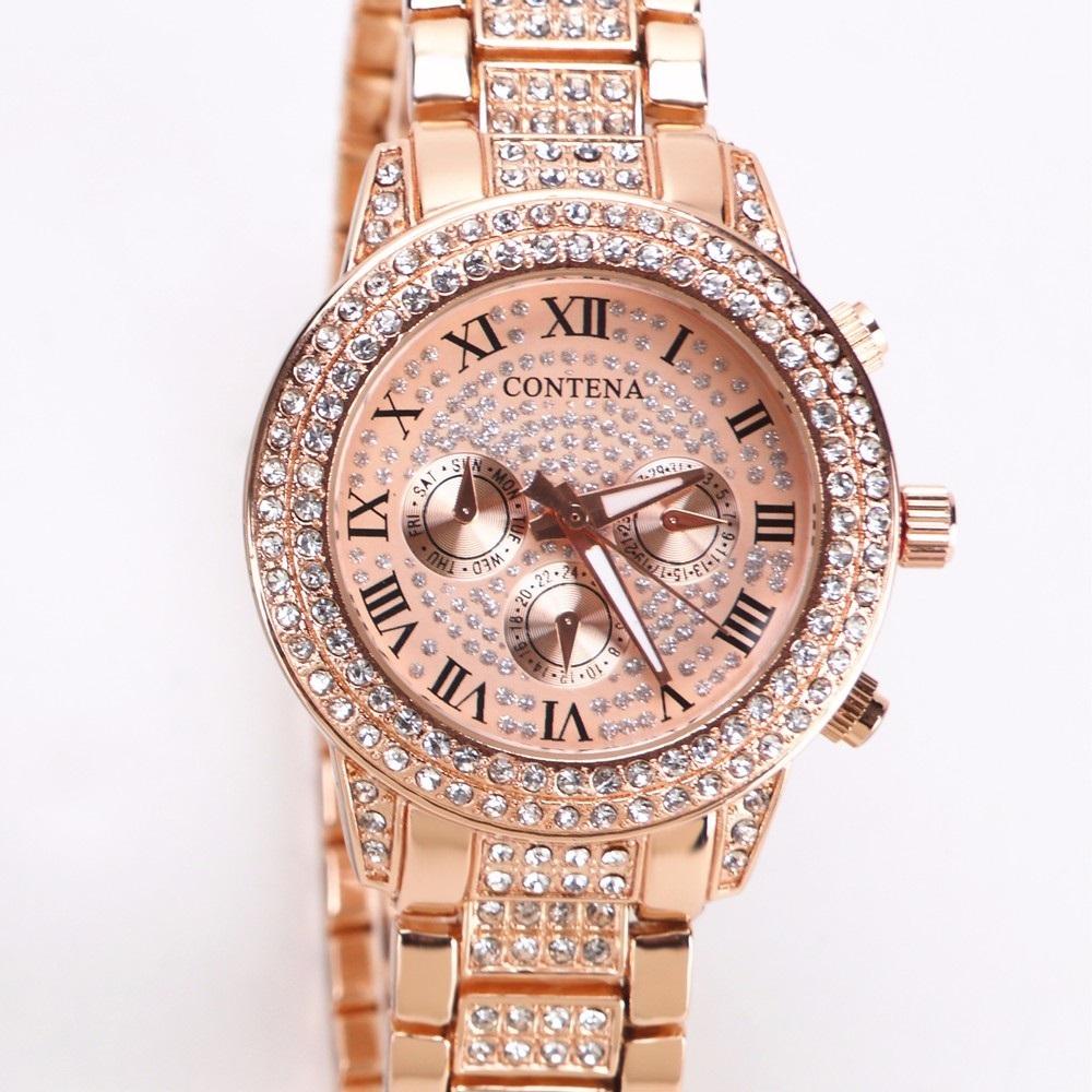 Watch - Luxurious Rhinestone Studded Roman Numeral Quartz Watch