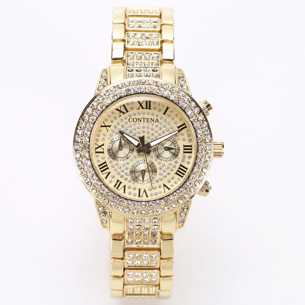 Watch - Luxurious Rhinestone Studded Roman Numeral Quartz Watch