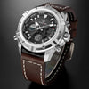 Watch - Luxurious Solid Steel Metal Case Leather Quartz Watch