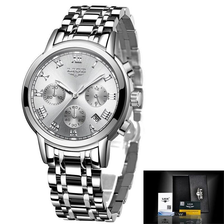 Watch - Luxurious Stainless Steel Waterproof Quartz Watch