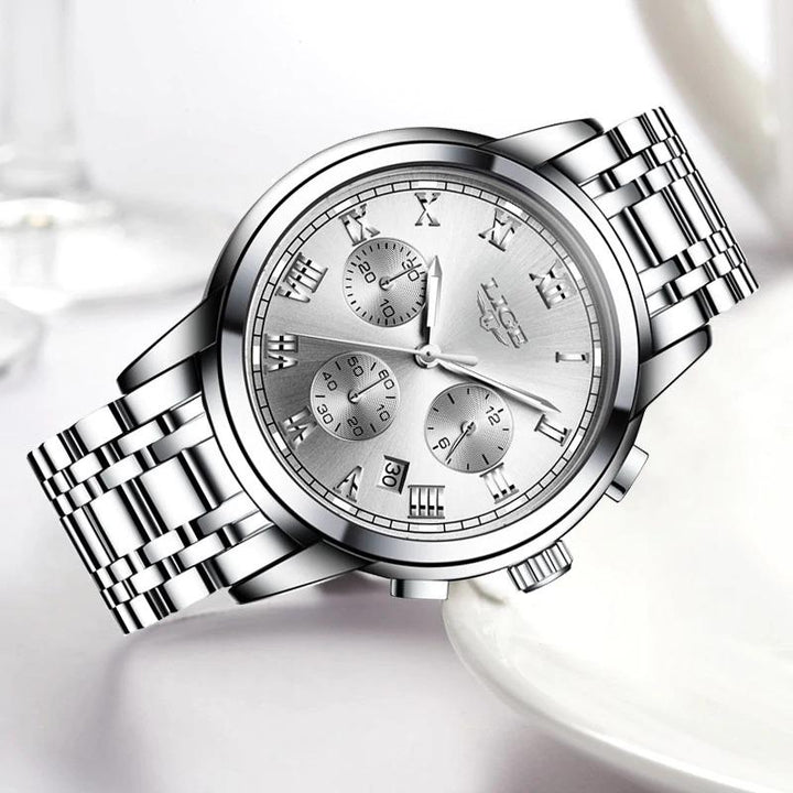 Watch - Luxurious Stainless Steel Waterproof Quartz Watch