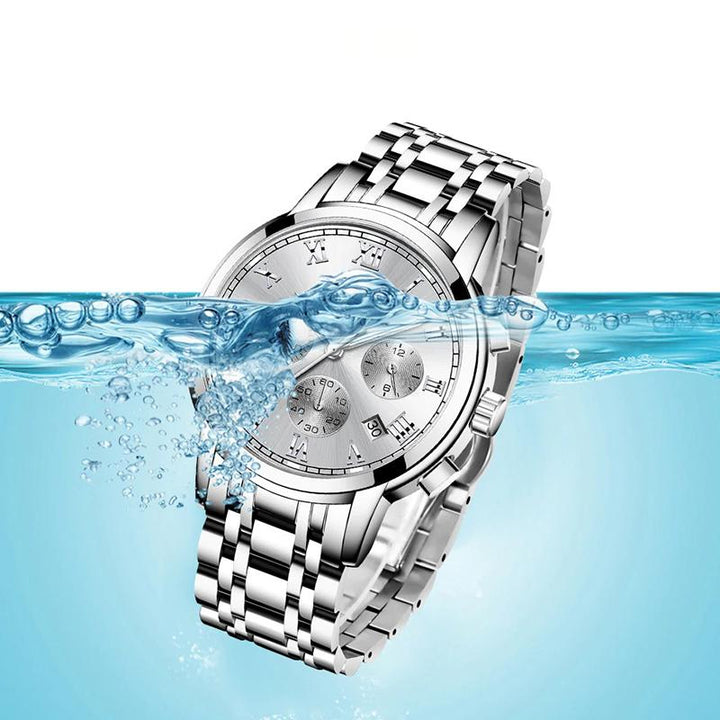 Watch - Luxurious Stainless Steel Waterproof Quartz Watch