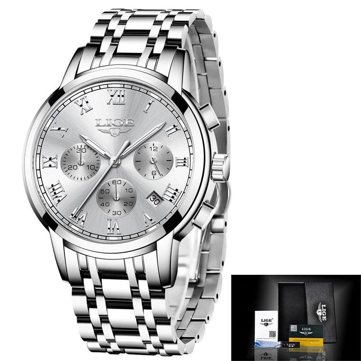 Watch - Luxurious Stainless Steel Waterproof Quartz Watch