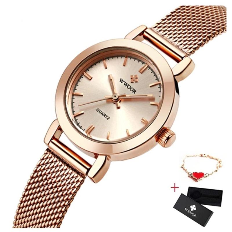 Luxury Wrist Watch For Women With Simple Heart Bracelet