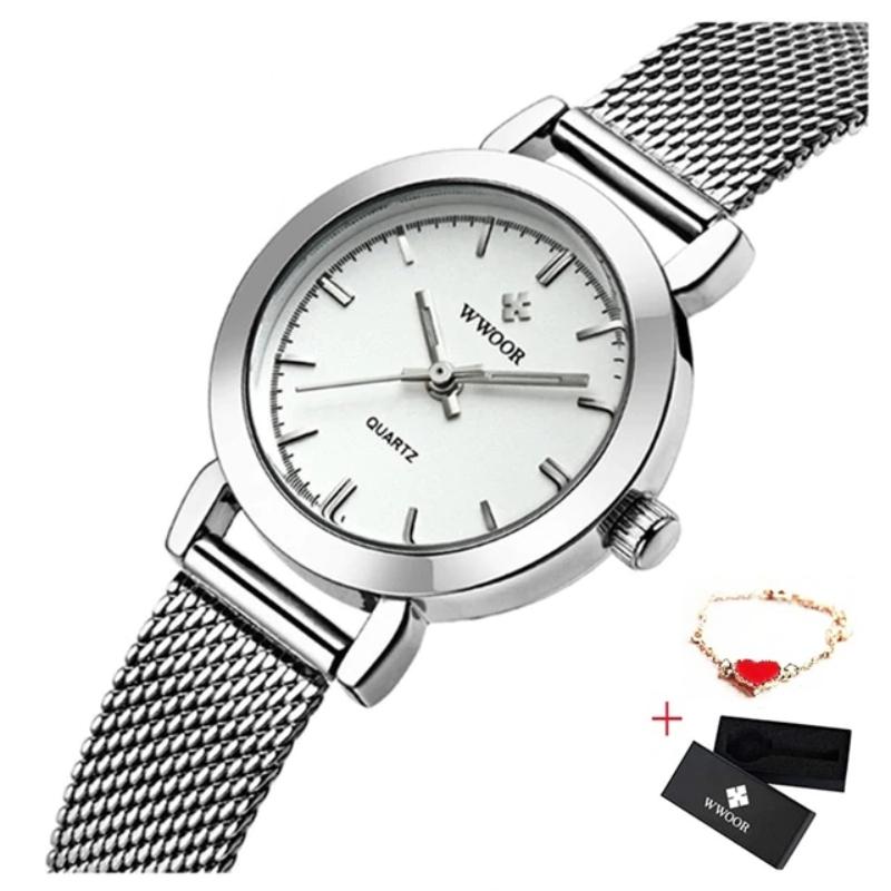 Luxury Wrist Watch For Women With Simple Heart Bracelet