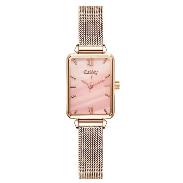 Watch - Marble Pattern Dial In Rectangle Case Quartz Watch