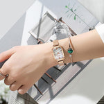 Watch - Marble Pattern Dial In Rectangle Case Quartz Watch