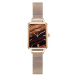 Watch - Marble Pattern Dial In Rectangle Case Quartz Watch