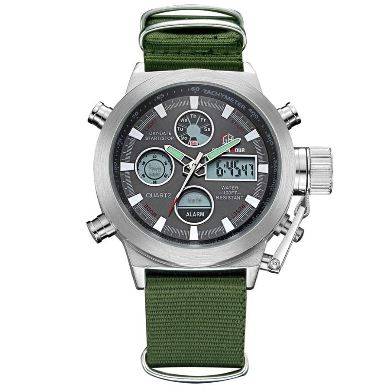 Watch - Military Fashion Nylon Strap Digital Dual Display Watch