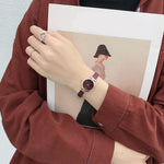 Watch - Minimalist Bowknot Case With Thin Leather Strap Quartz Watch