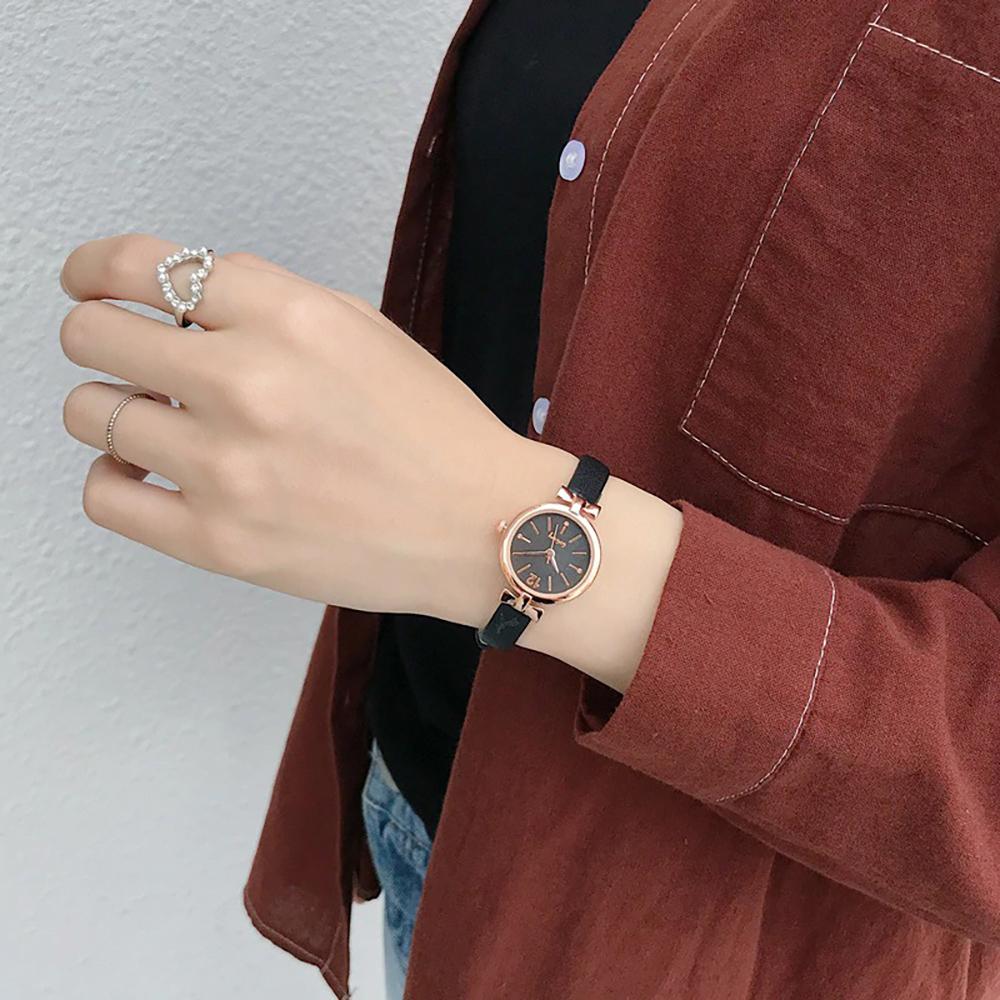 Watch - Minimalist Bowknot Case With Thin Leather Strap Quartz Watch