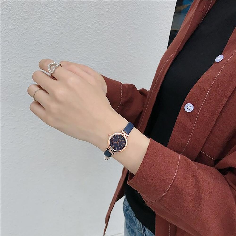 Watch - Minimalist Bowknot Case With Thin Leather Strap Quartz Watch