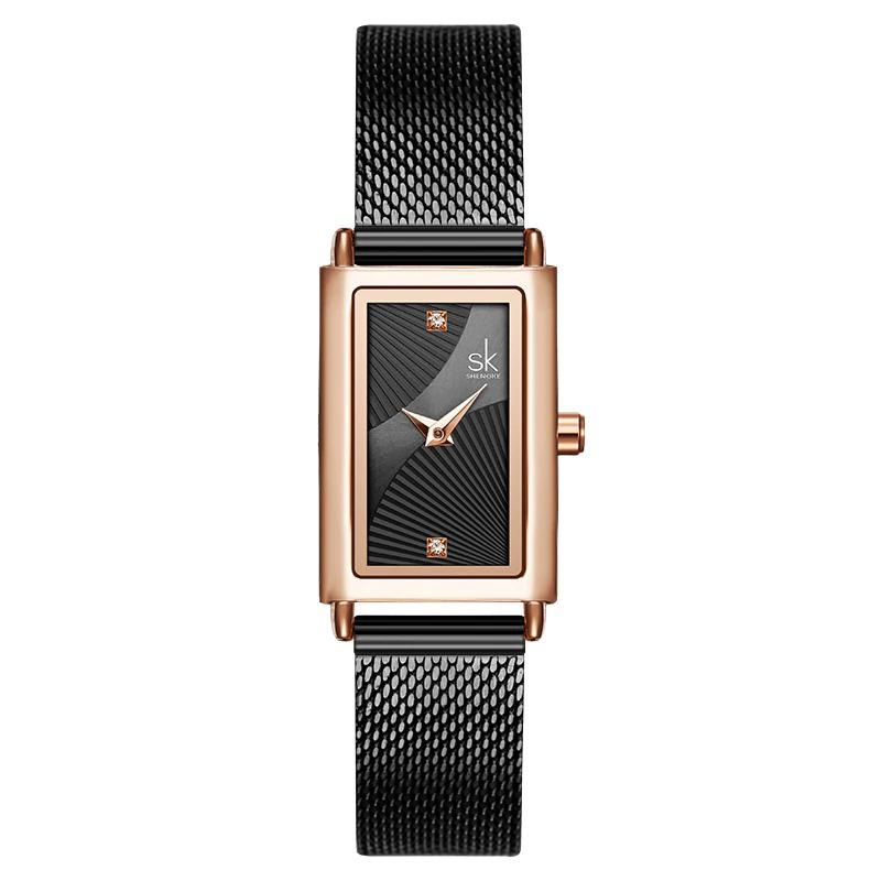 Watch - Modish Rectangular Steel Mesh Quartz Watch