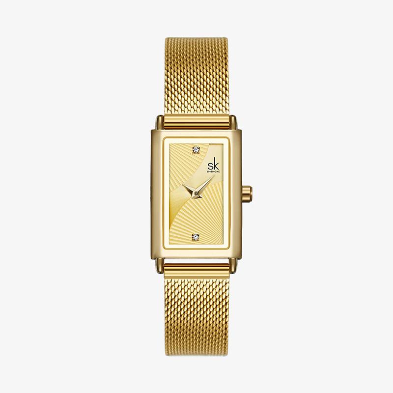 Watch - Modish Rectangular Steel Mesh Quartz Watch