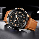 Watch - Multifunction Chronograph Leather Band Quartz Watch